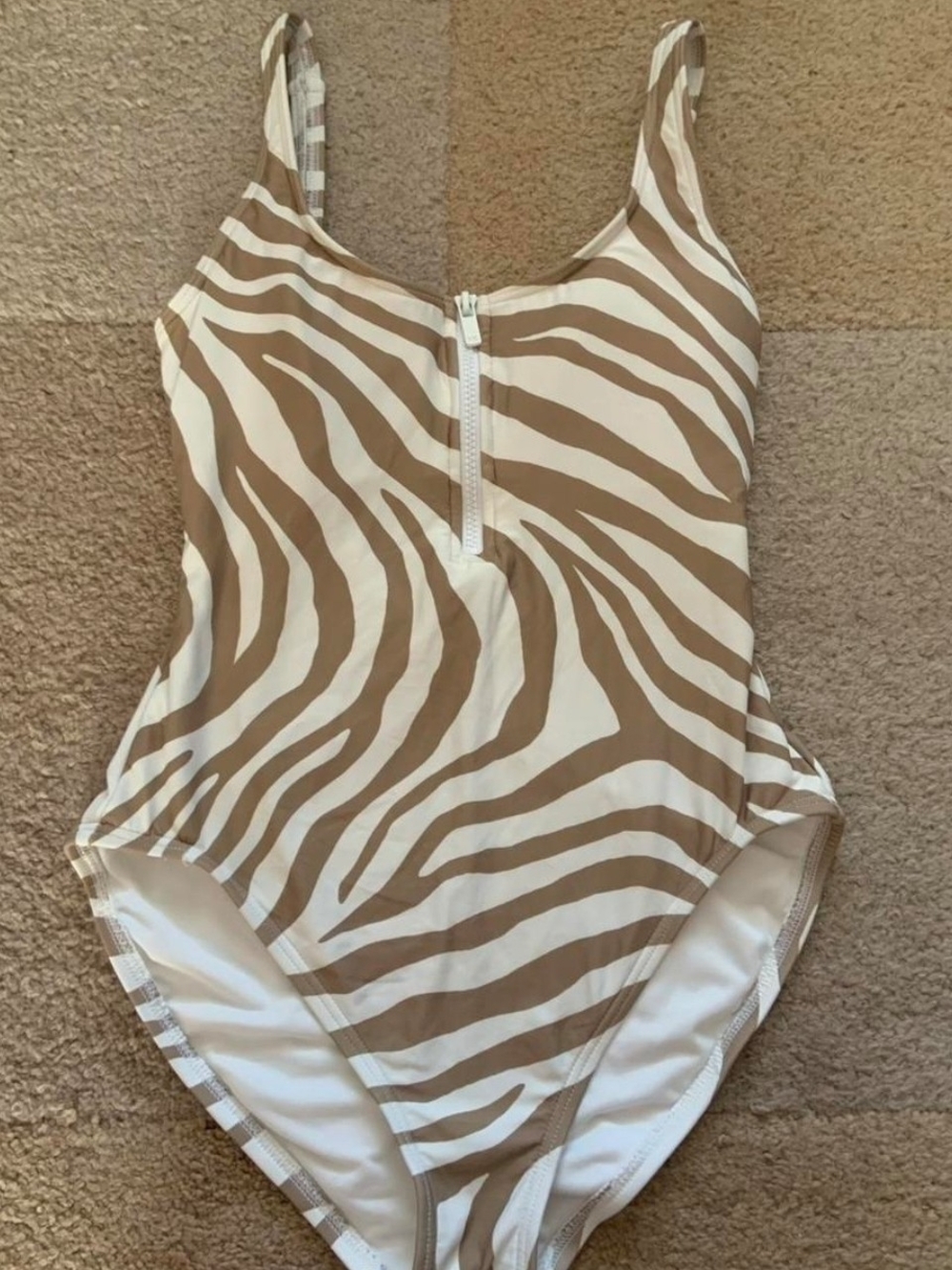 MICHAEL Michael Kors Beige and White Patterned One-Piece